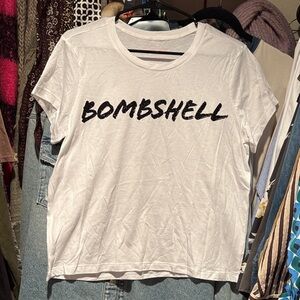 Victoria’s Secret White Glitter Bombshell Cropped Tee!!  NEW